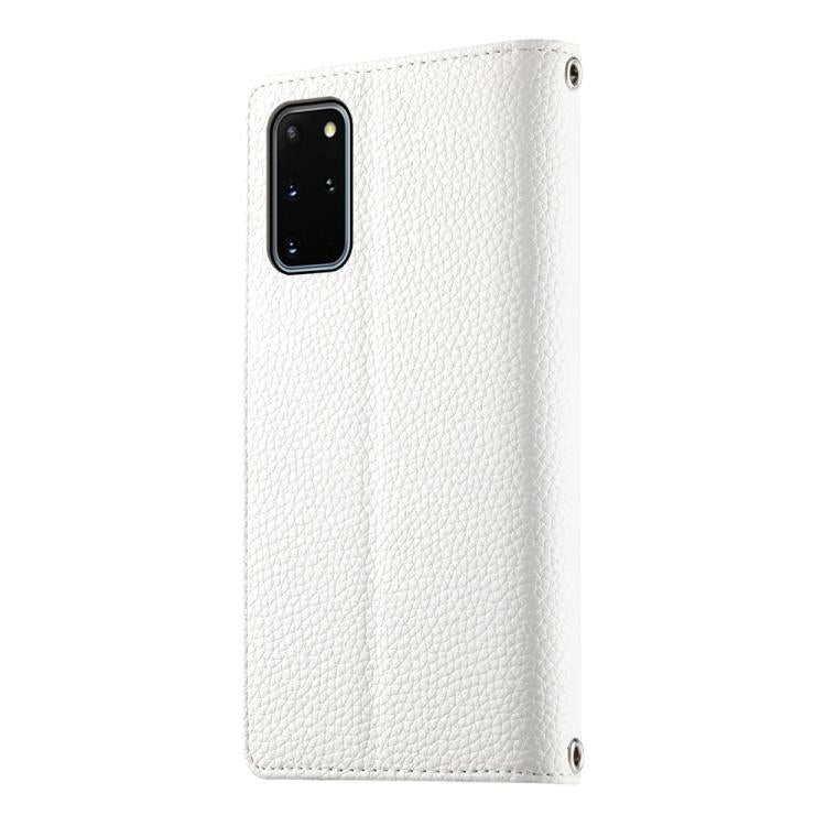 For Samsung Galaxy S20+ Stitching Multi-card Zipper Wallet Leather Phone Case with Short Strap