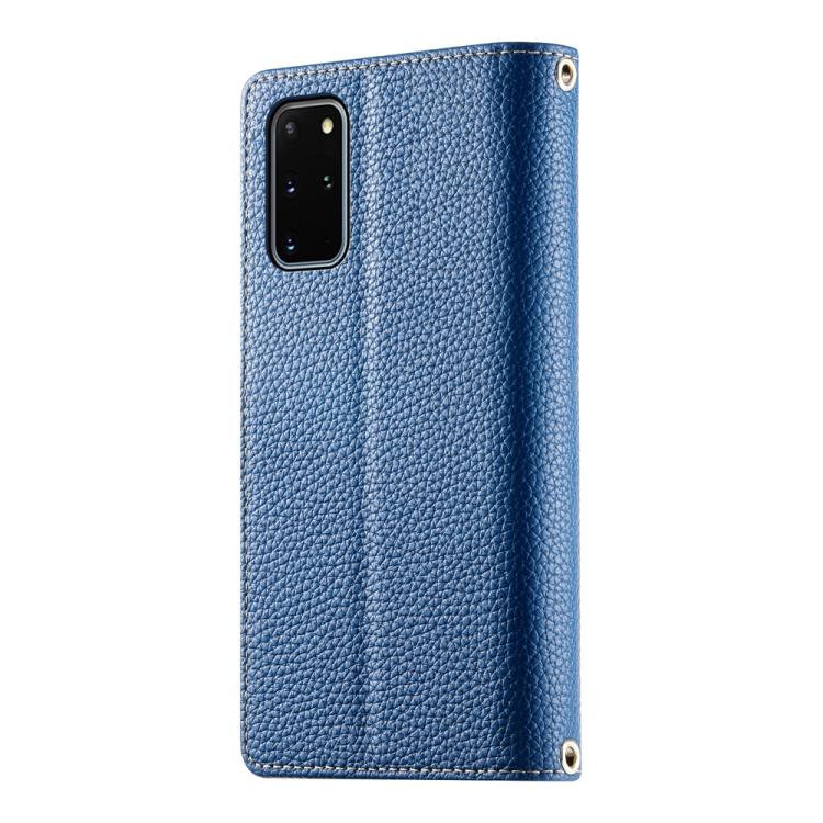 For Samsung Galaxy S20+ Stitching Multi-card Zipper Wallet Leather Phone Case with Short Strap