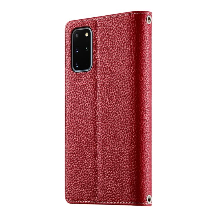 For Samsung Galaxy S20+ Stitching Multi-card Zipper Wallet Leather Phone Case with Short Strap