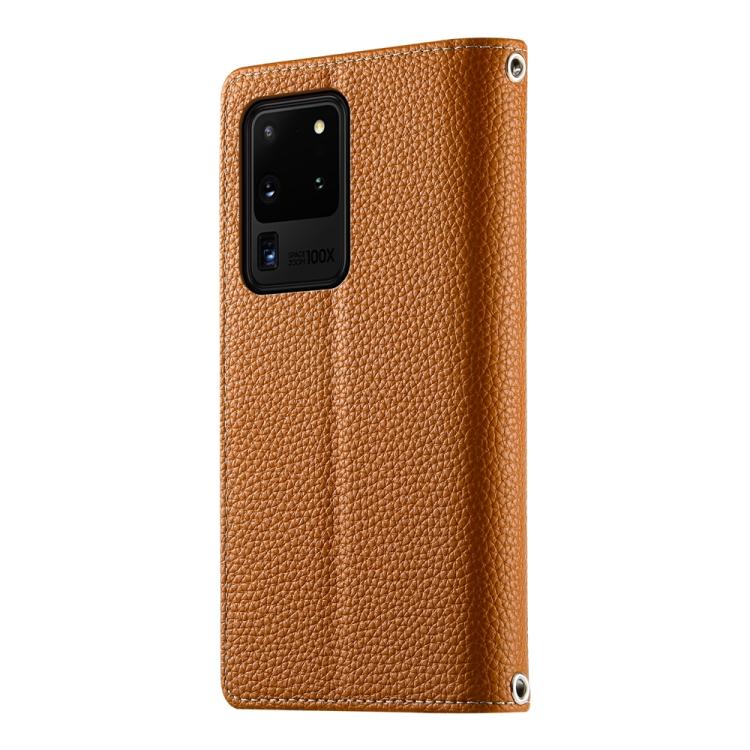For Samsung Galaxy S20 Ultra Stitching Multi-card Zipper Wallet Leather Phone Case with Short Strap