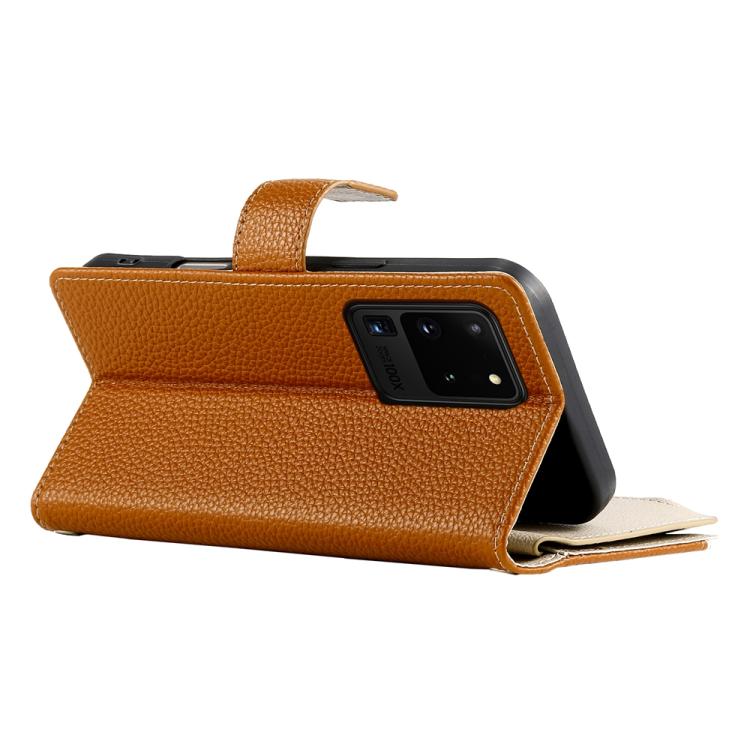 For Samsung Galaxy S20 Ultra Stitching Multi-card Zipper Wallet Leather Phone Case with Short Strap