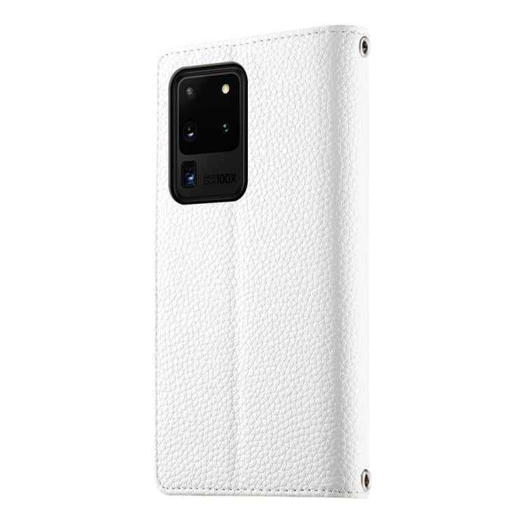 For Samsung Galaxy S20 Ultra Stitching Multi-card Zipper Wallet Leather Phone Case with Short Strap