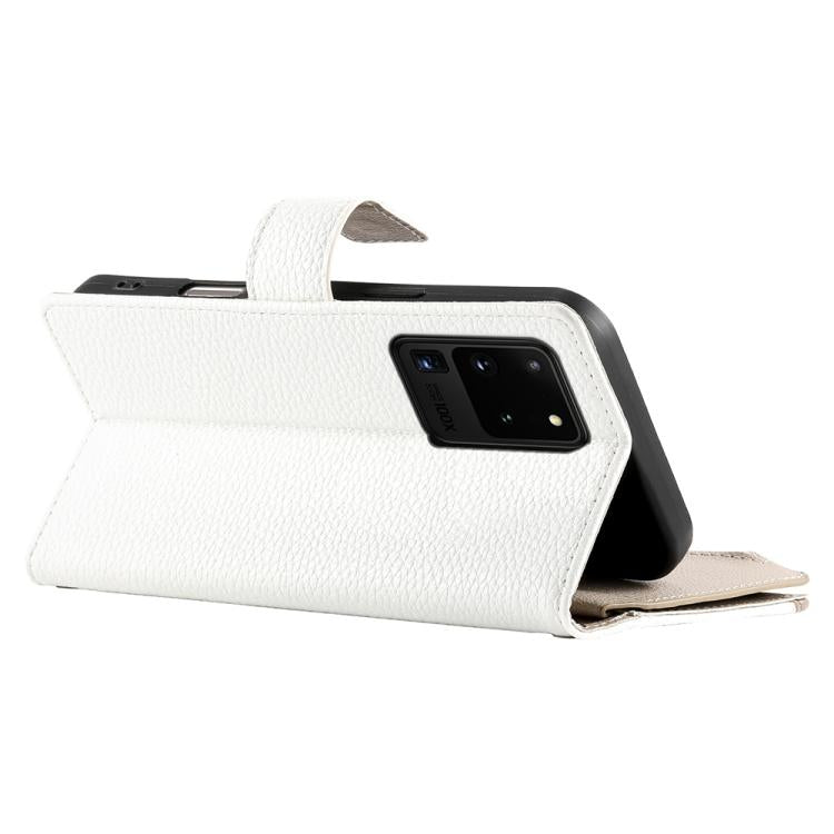 For Samsung Galaxy S20 Ultra Stitching Multi-card Zipper Wallet Leather Phone Case with Short Strap