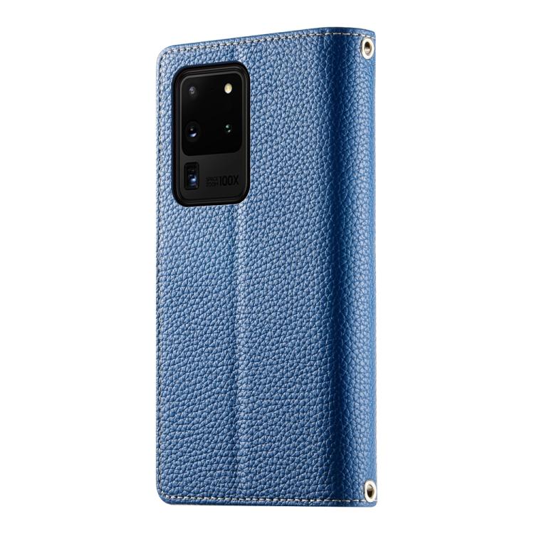 For Samsung Galaxy S20 Ultra Stitching Multi-card Zipper Wallet Leather Phone Case with Short Strap