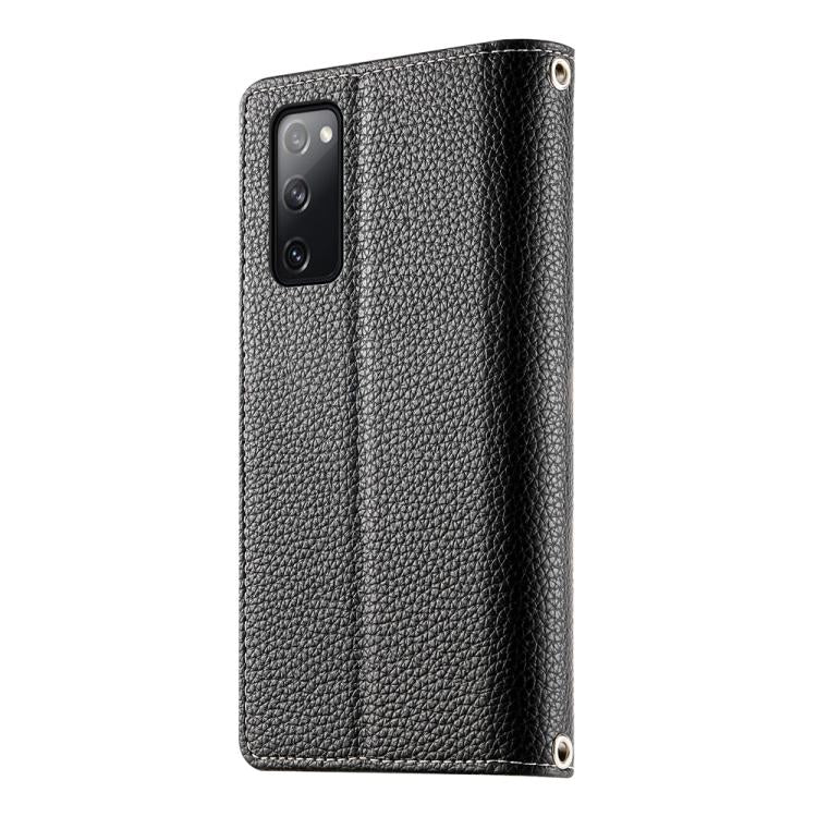 For Samsung Galaxy S20 FE Stitching Multi-card Zipper Wallet Leather Phone Case with Short Strap