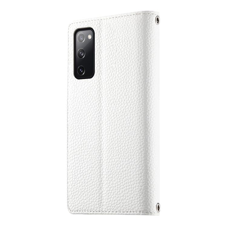 For Samsung Galaxy S20 FE Stitching Multi-card Zipper Wallet Leather Phone Case with Short Strap