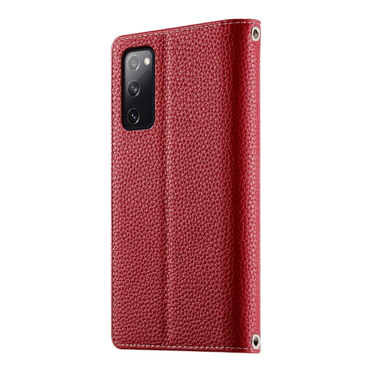 For Samsung Galaxy S20 FE Stitching Multi-card Zipper Wallet Leather Phone Case with Short Strap