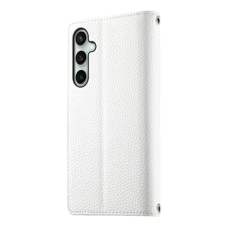 For Samsung Galaxy S25 FE 5G Stitching Multi-card Zipper Wallet Leather Phone Case with Short Strap