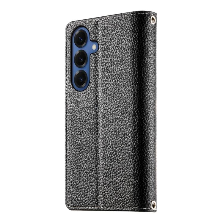 For Samsung Galaxy S26+ 5G Stitching Multi-card Zipper Wallet Leather Phone Case with Short Strap