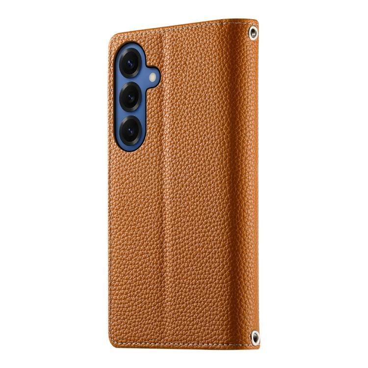 For Samsung Galaxy S26+ 5G Stitching Multi-card Zipper Wallet Leather Phone Case with Short Strap