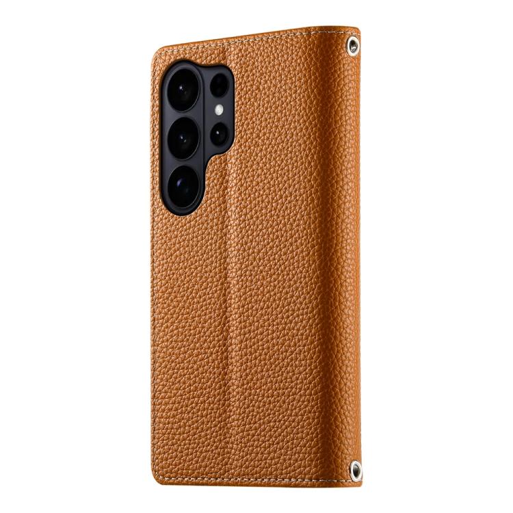 For Samsung Galaxy S26 Ultra 5G Stitching Multi-card Zipper Wallet Leather Phone Case with Short Strap