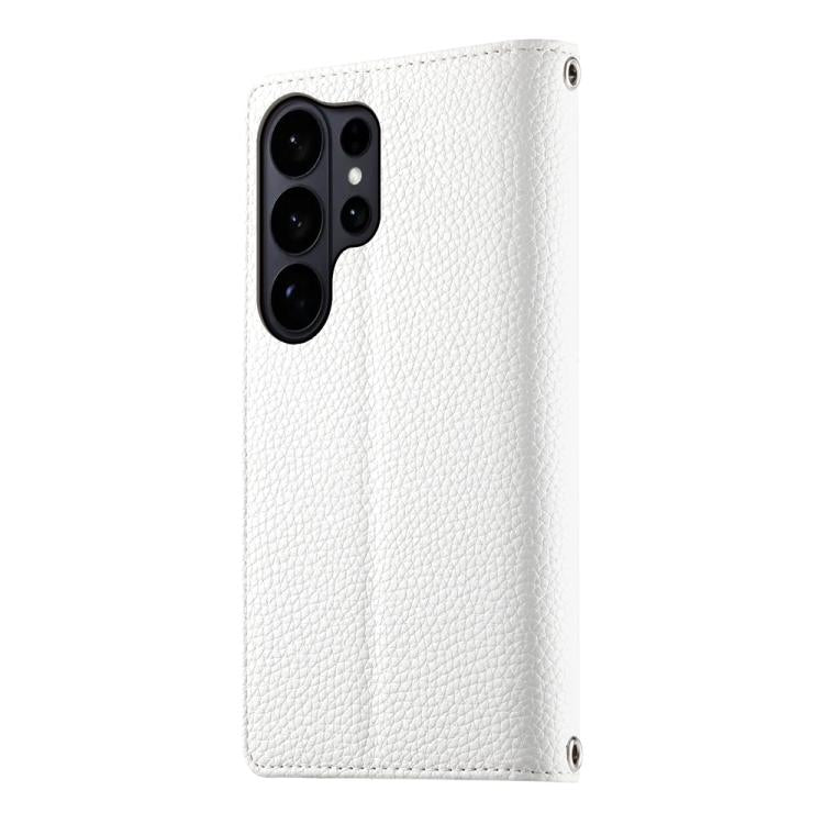 For Samsung Galaxy S26 Ultra 5G Stitching Multi-card Zipper Wallet Leather Phone Case with Short Strap