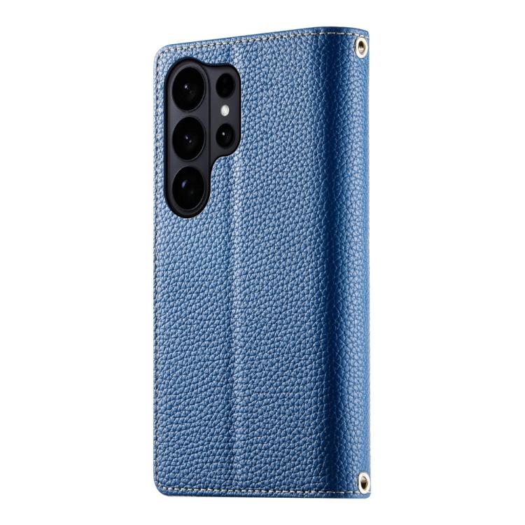 For Samsung Galaxy S26 Ultra 5G Stitching Multi-card Zipper Wallet Leather Phone Case with Short Strap