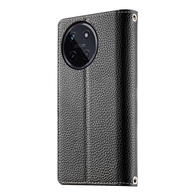 For Realme 11 4G Stitching Multi-card Zipper Wallet Leather Phone Case with Short Strap