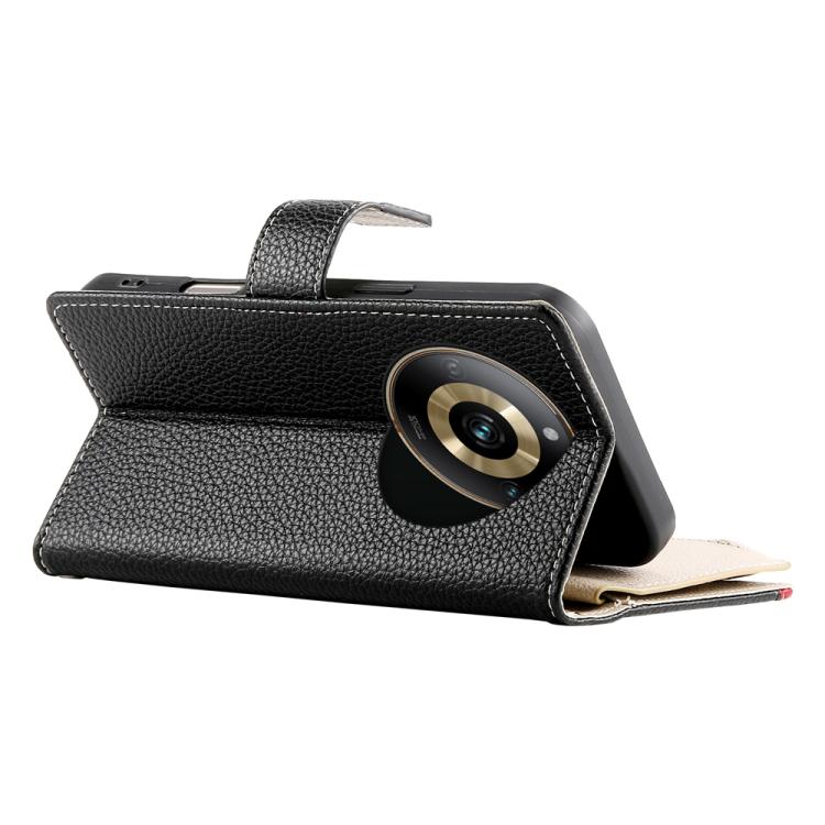 For Realme 11 Pro / 11 Pro+ Stitching Multi-card Zipper Wallet Leather Phone Case with Short Strap