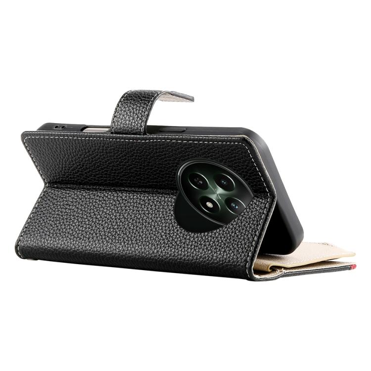 For Realme 12 5G / 12x 5G / C65 5G Stitching Multi-card Zipper Wallet Leather Phone Case with Short Strap