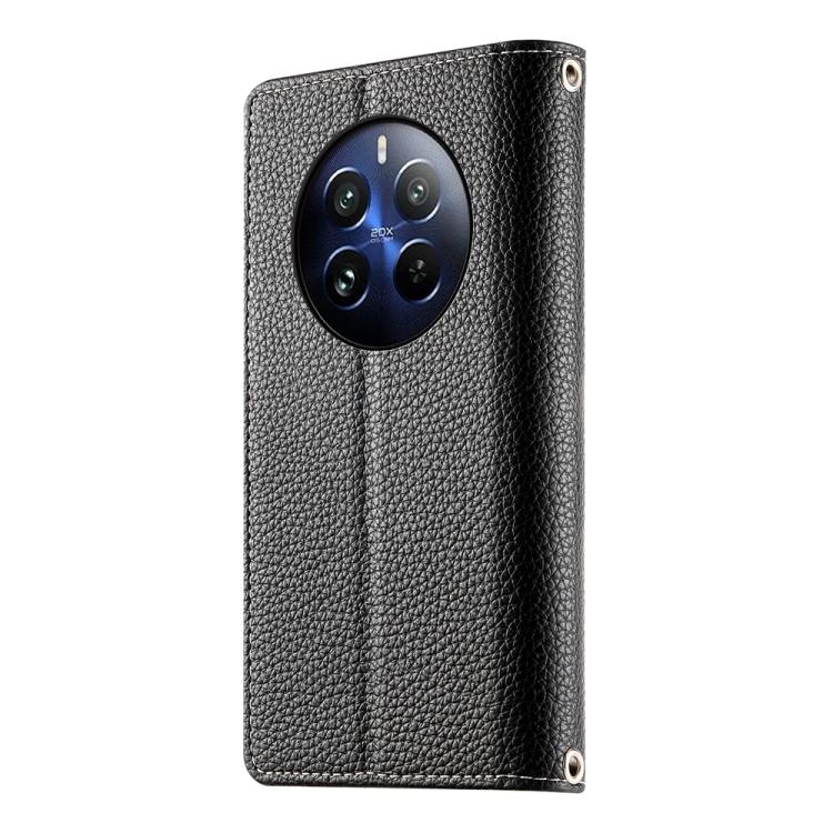 For Realme 12 Pro / 12 Pro+ Stitching Multi-card Zipper Wallet Leather Phone Case with Short Strap