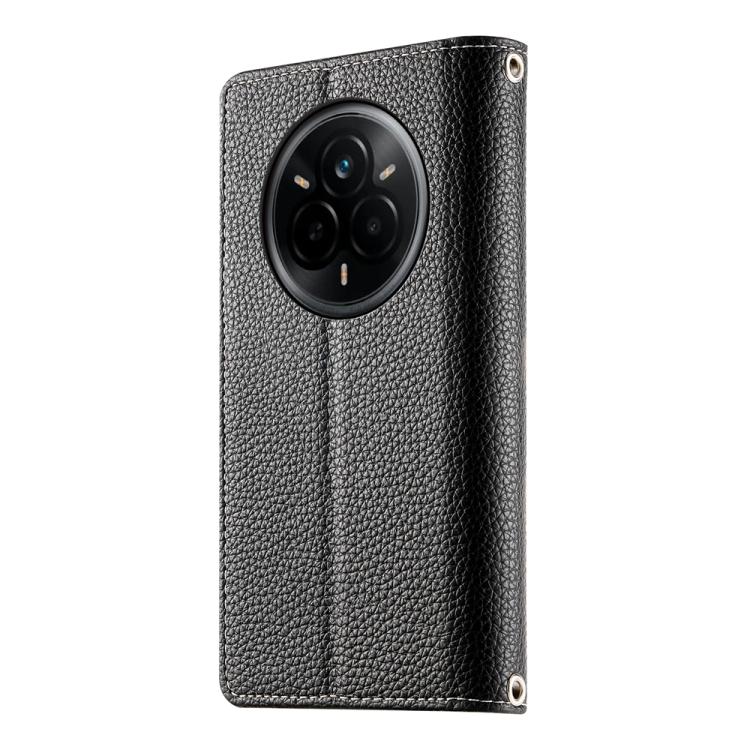 For Realme 14 Pro Stitching Multi-card Zipper Wallet Leather Phone Case with Short Strap