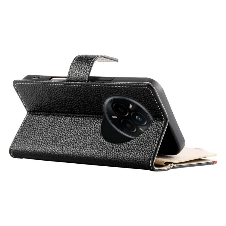 For Realme 14 Pro Stitching Multi-card Zipper Wallet Leather Phone Case with Short Strap