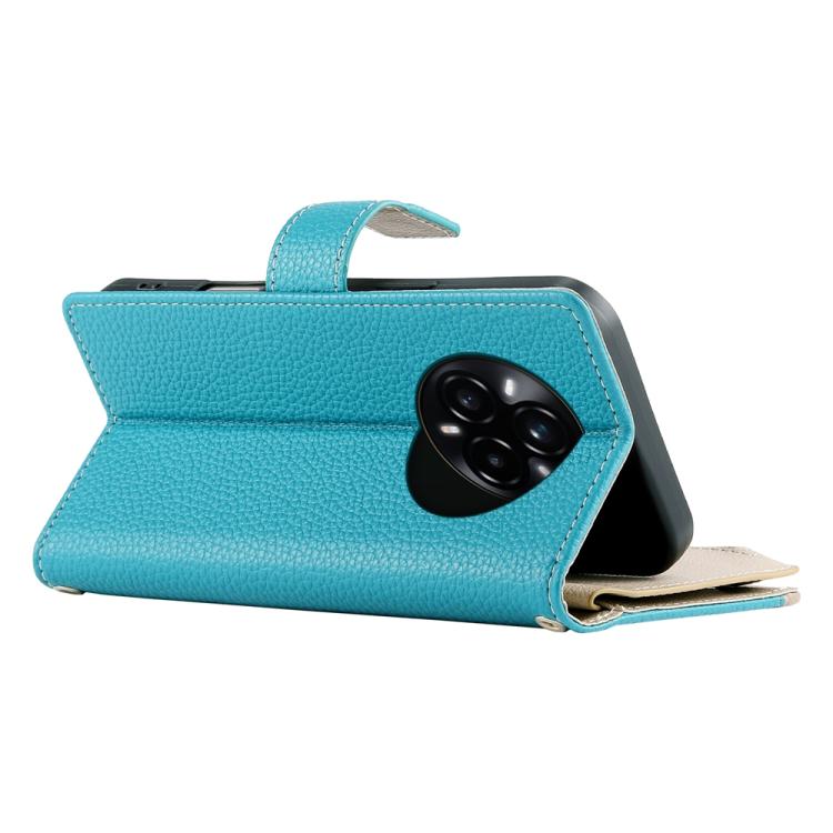 For Realme 14 Pro+ Stitching Multi-card Zipper Wallet Leather Phone Case with Short Strap