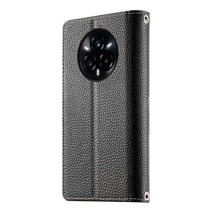 For Realme 14 Pro+ Stitching Multi-card Zipper Wallet Leather Phone Case with Short Strap