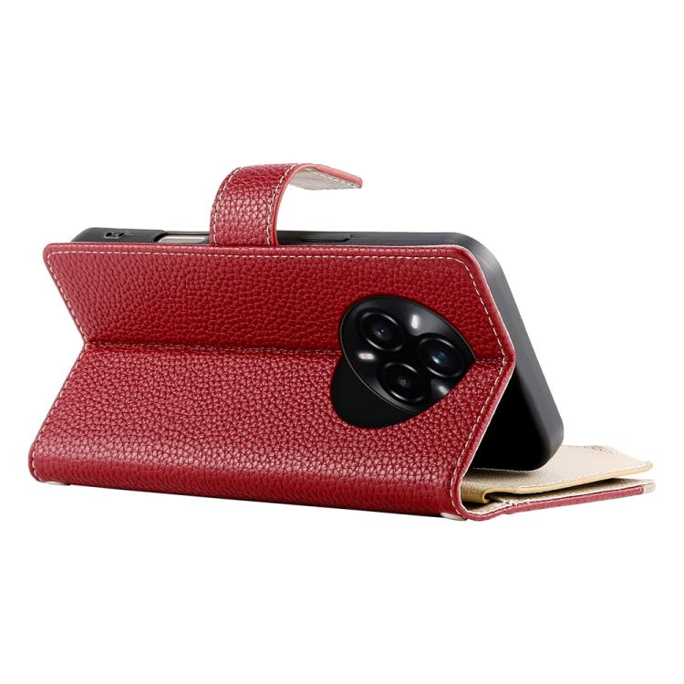 For Realme 14 Pro+ Stitching Multi-card Zipper Wallet Leather Phone Case with Short Strap
