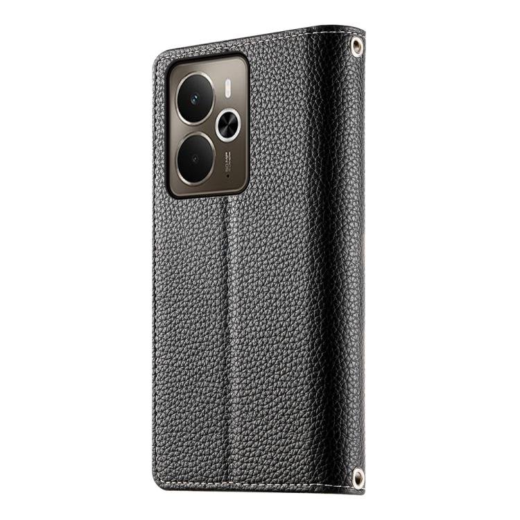 For Realme 14 / Realme P3 5G Stitching Multi-card Zipper Wallet Leather Phone Case with Short Strap
