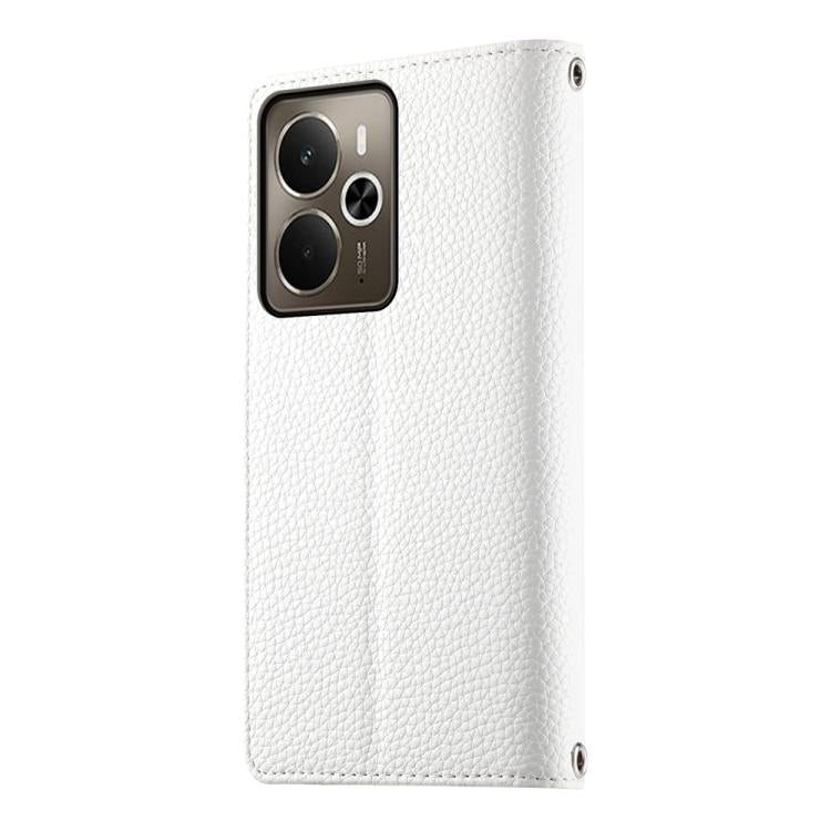 For Realme 14 / Realme P3 5G Stitching Multi-card Zipper Wallet Leather Phone Case with Short Strap