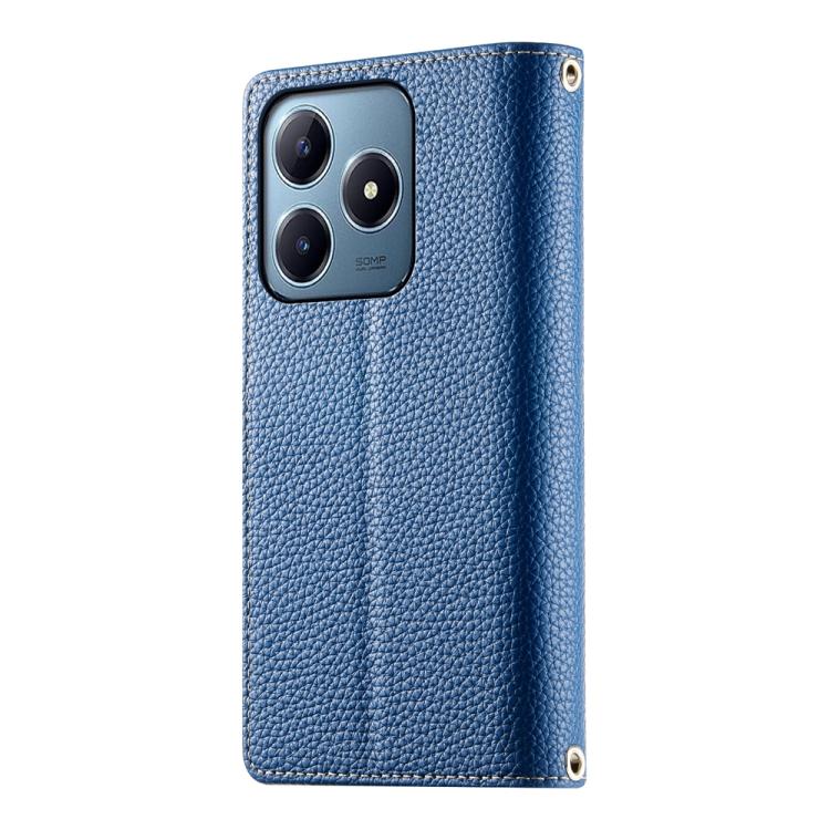 For Realme C63 4G / C61 4G Global / India Stitching Multi-card Zipper Wallet Leather Phone Case with Short Strap