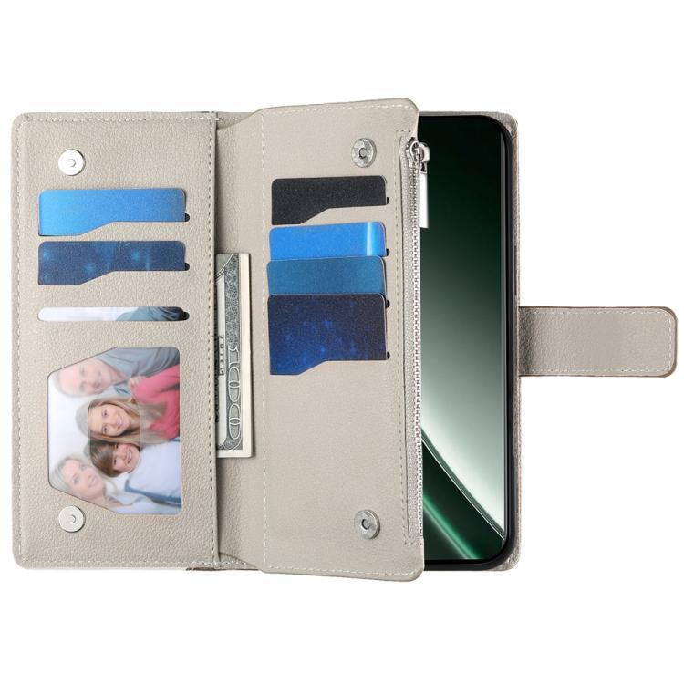 For Realme C65 4G Global Stitching Multi-card Zipper Wallet Leather Phone Case with Short Strap