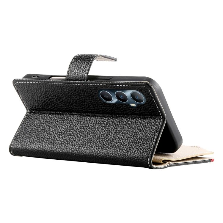 For Realme C65 4G Global Stitching Multi-card Zipper Wallet Leather Phone Case with Short Strap