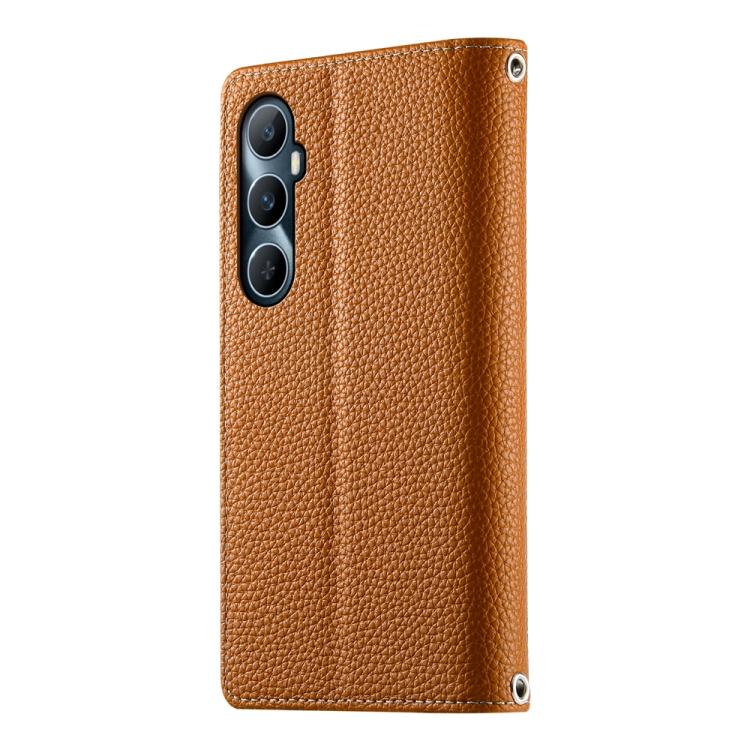 For Realme C65 4G Global Stitching Multi-card Zipper Wallet Leather Phone Case with Short Strap