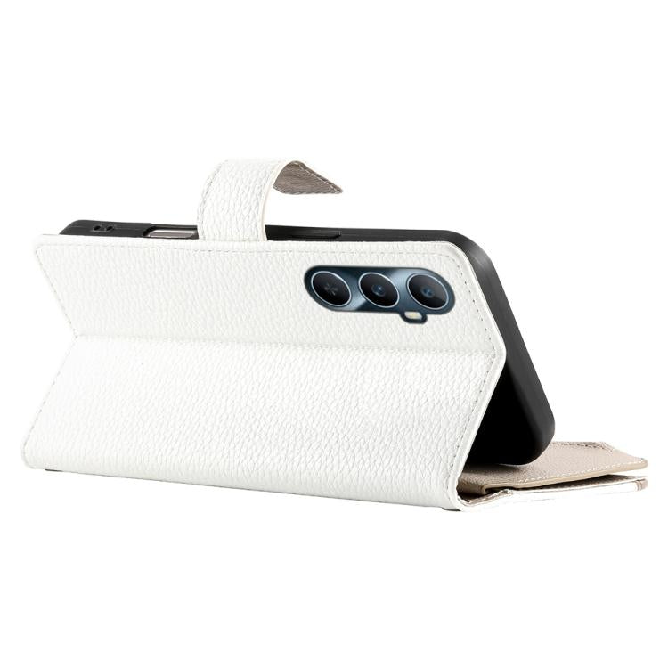 For Realme C65 4G Global Stitching Multi-card Zipper Wallet Leather Phone Case with Short Strap