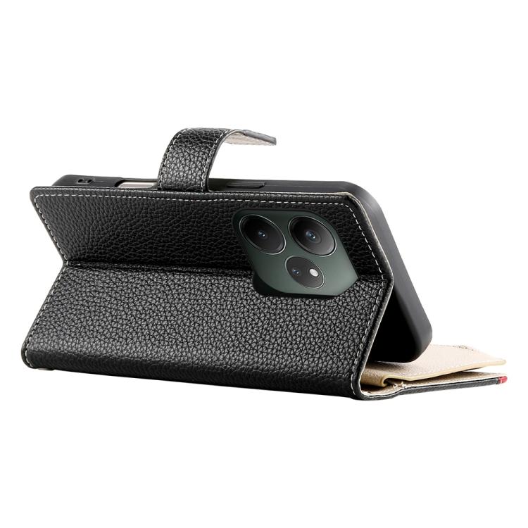 For Realme GT 6 / GT Neo6 / GT Neo6 SE Stitching Multi-card Zipper Wallet Leather Phone Case with Short Strap
