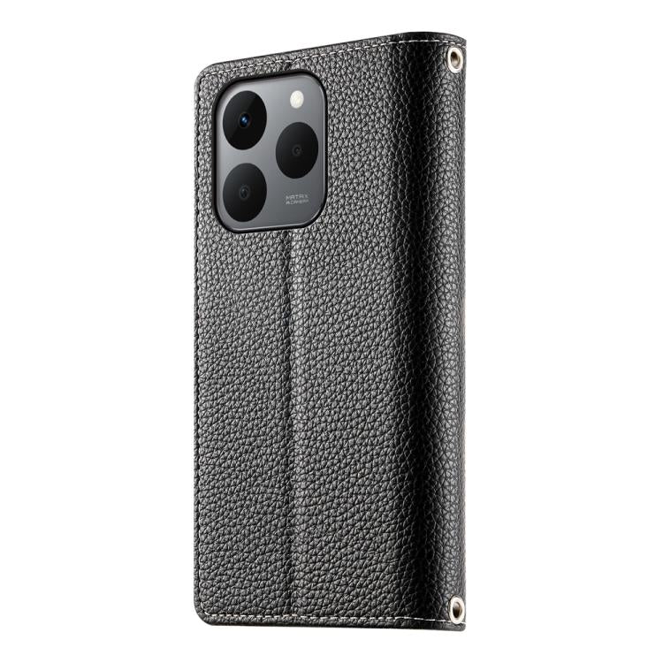 For Realme 15T 5G Stitching Multi-card Zipper Wallet Leather Phone Case with Short Strap