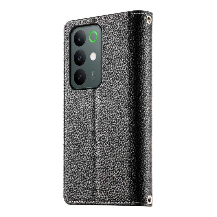 For Realme C85 Pro 4G Stitching Multi-card Zipper Wallet Leather Phone Case with Short Strap
