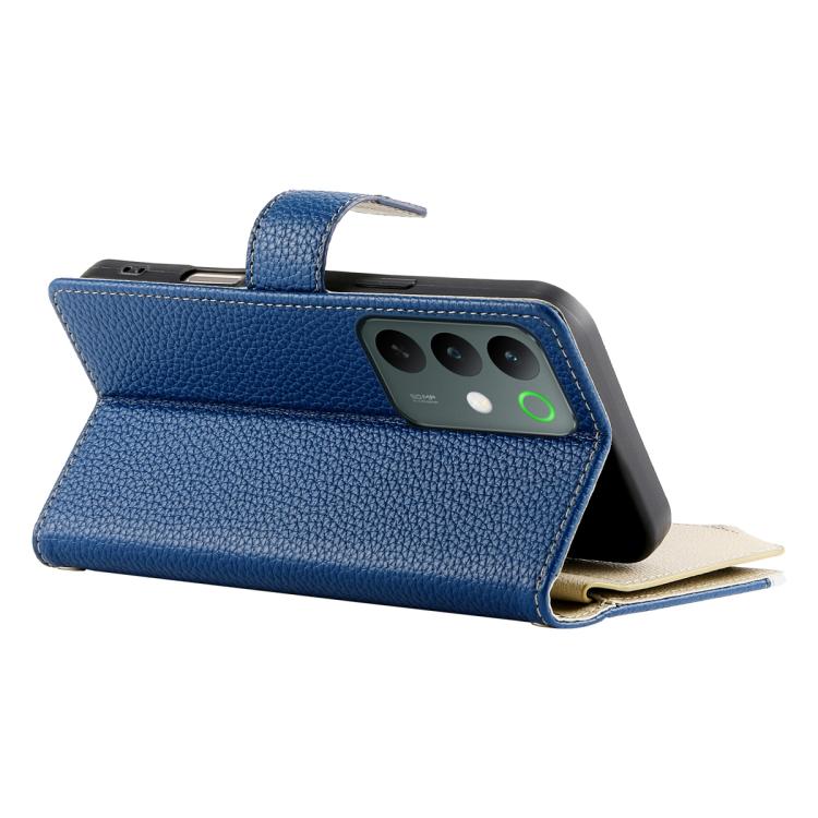 For Realme C85 Pro 4G Stitching Multi-card Zipper Wallet Leather Phone Case with Short Strap