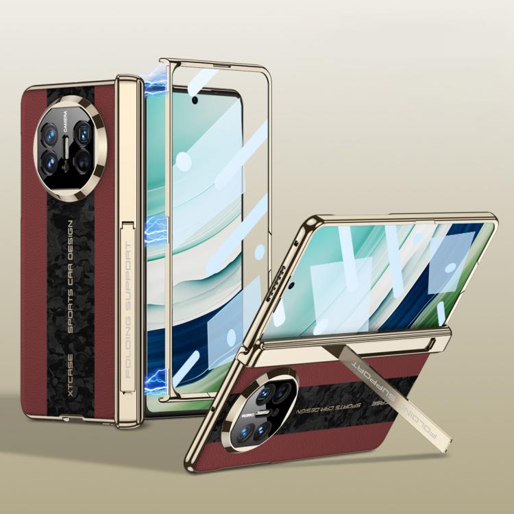 For Huawei Mate X3 / X5 GKK Integrated Cloud Pattern Plain Leather Contrast Color Stitching Folding Phone Case
