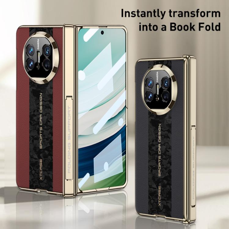 For Huawei Mate X3 / X5 GKK Integrated Cloud Pattern Plain Leather Contrast Color Stitching Folding Phone Case