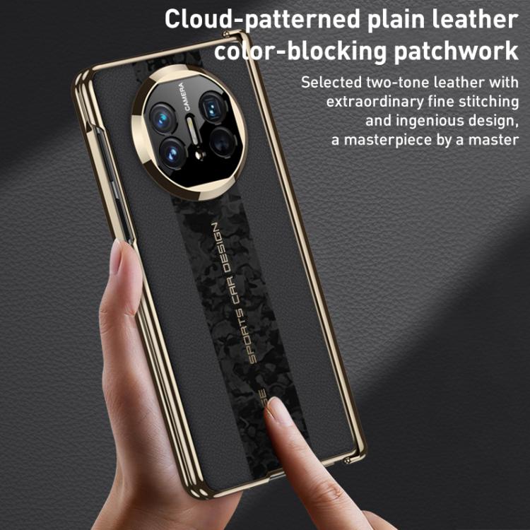 For Huawei Mate X3 / X5 GKK Integrated Cloud Pattern Plain Leather Contrast Color Stitching Folding Phone Case