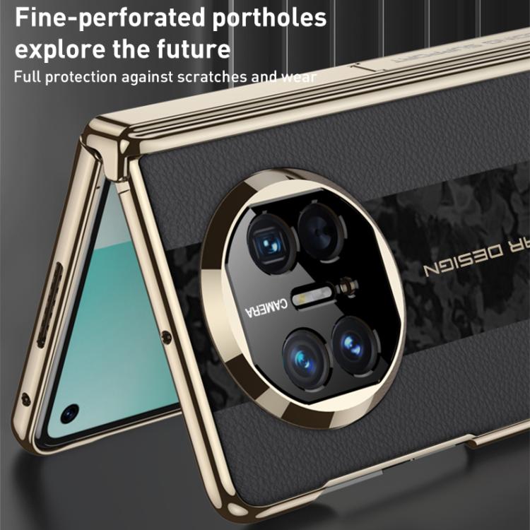 For Huawei Mate X3 / X5 GKK Integrated Cloud Pattern Plain Leather Contrast Color Stitching Folding Phone Case