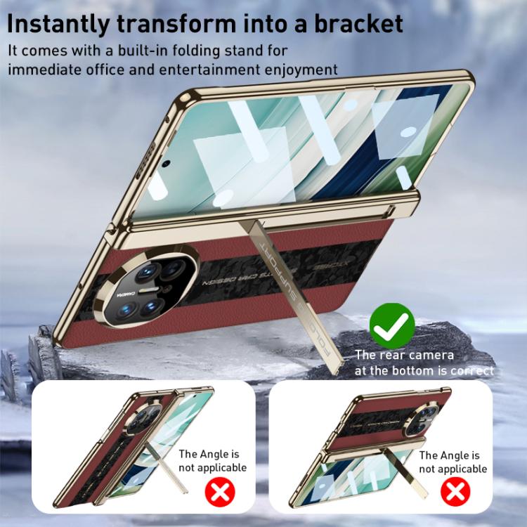 For Huawei Mate X3 / X5 GKK Integrated Cloud Pattern Plain Leather Contrast Color Stitching Folding Phone Case