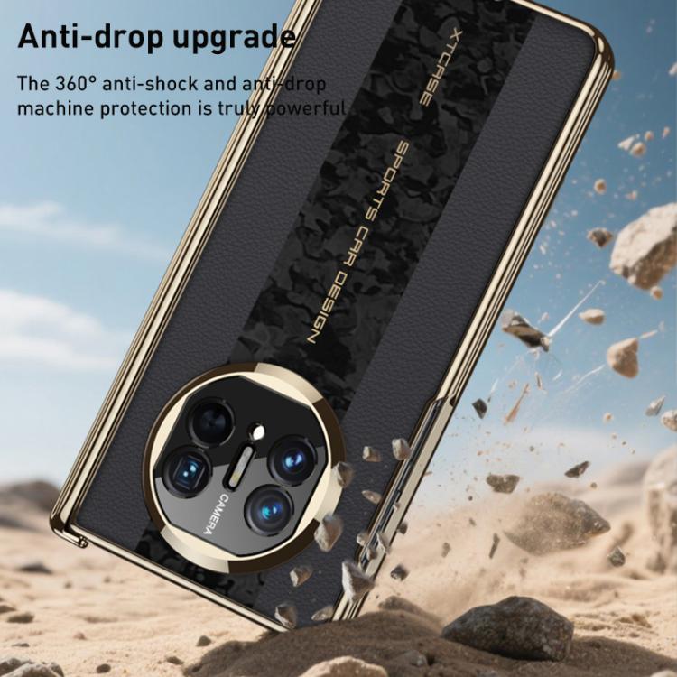 For Huawei Mate X3 / X5 GKK Integrated Cloud Pattern Plain Leather Contrast Color Stitching Folding Phone Case