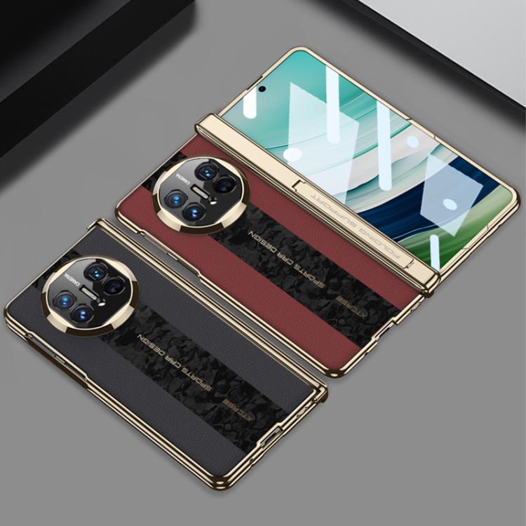 For Huawei Mate X3 / X5 GKK Integrated Cloud Pattern Plain Leather Contrast Color Stitching Folding Phone Case
