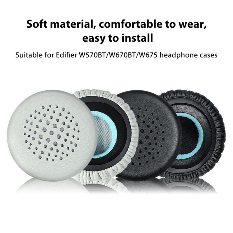 2pcs Protein Leather Replacement Earpads For EDIFIER H690 / W570BT / W670BT / H690P