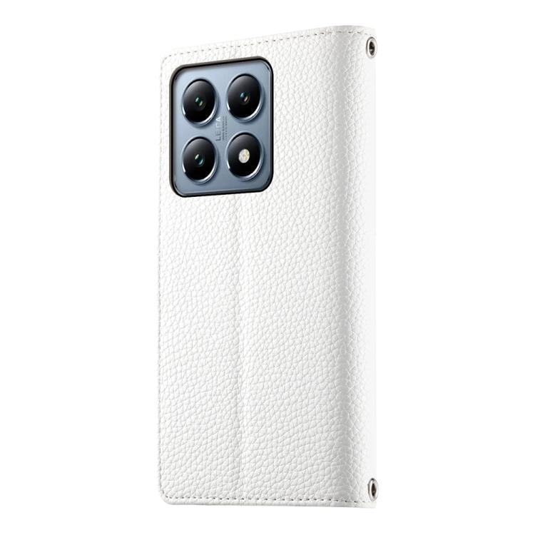 For Xiaomi 14T Pro Stitching Multi-card Zipper Wallet Leather Phone Case with Short Strap