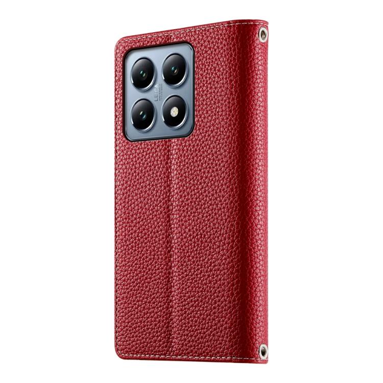For Xiaomi 14T Pro Stitching Multi-card Zipper Wallet Leather Phone Case with Short Strap
