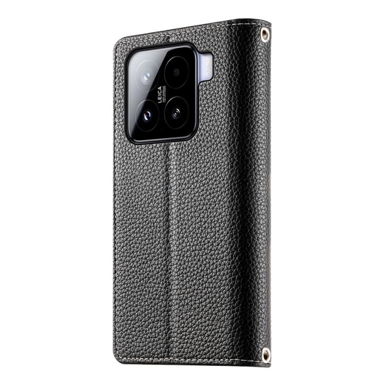 For Xiaomi 15 Stitching Multi-card Zipper Wallet Leather Phone Case with Short Strap