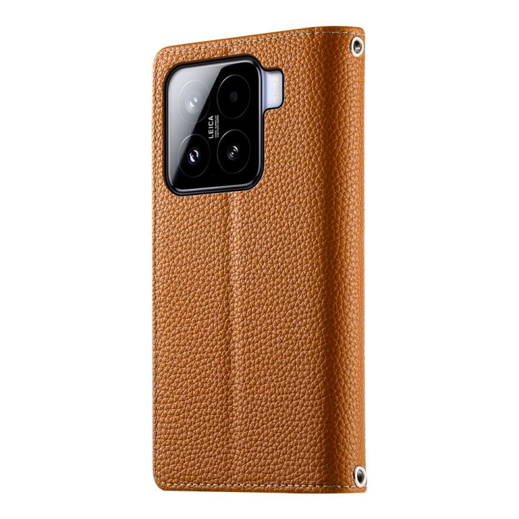 For Xiaomi 15 Stitching Multi-card Zipper Wallet Leather Phone Case with Short Strap