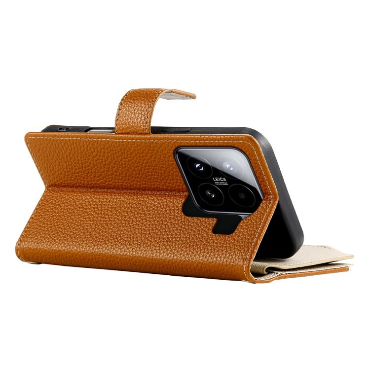 For Xiaomi 15 Stitching Multi-card Zipper Wallet Leather Phone Case with Short Strap